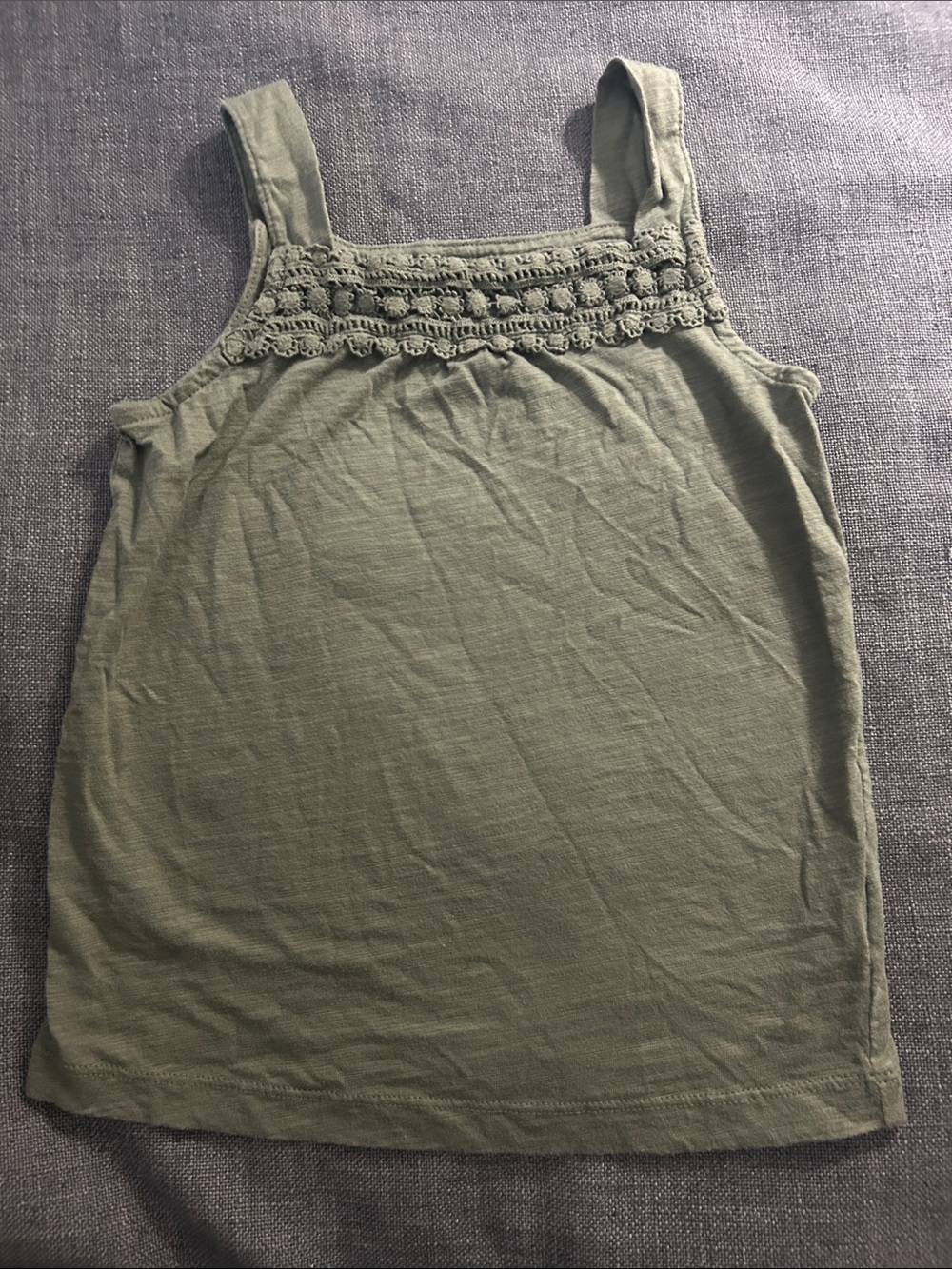 Carter's Olive Crochet Yoke Girls' Tank Top